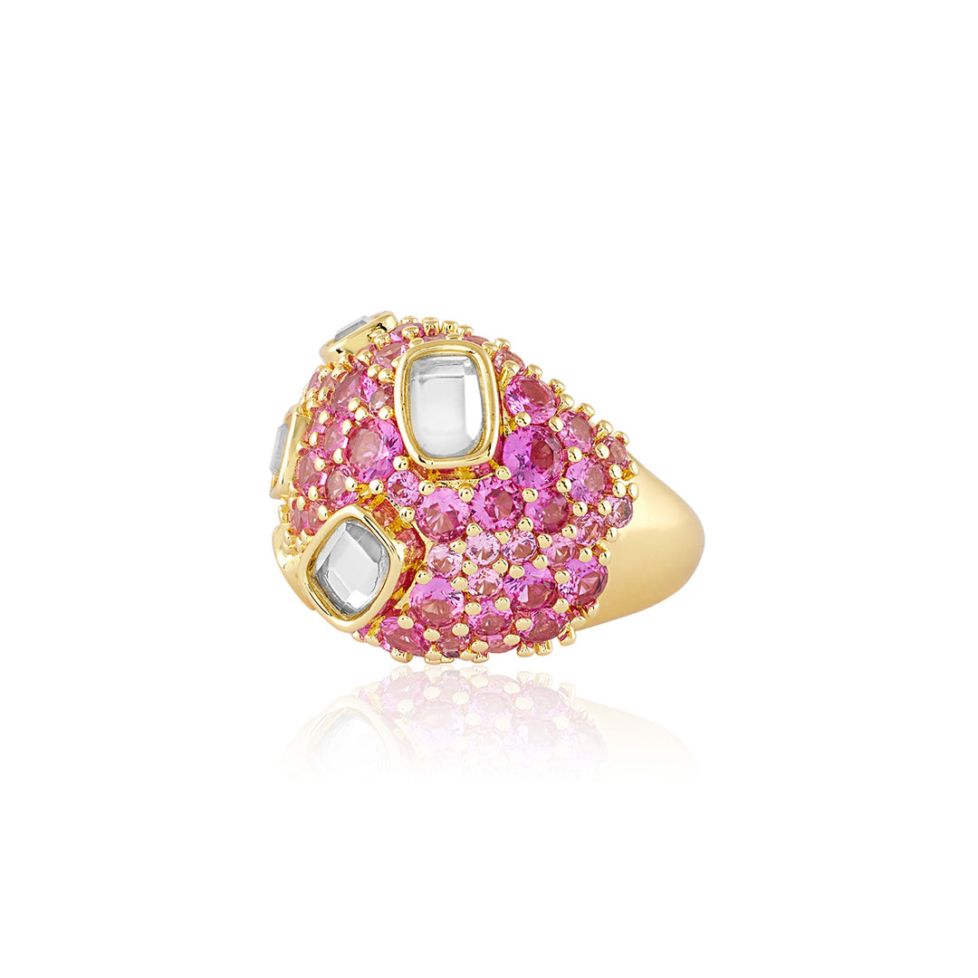 Crystal Ball Pink Party Ring