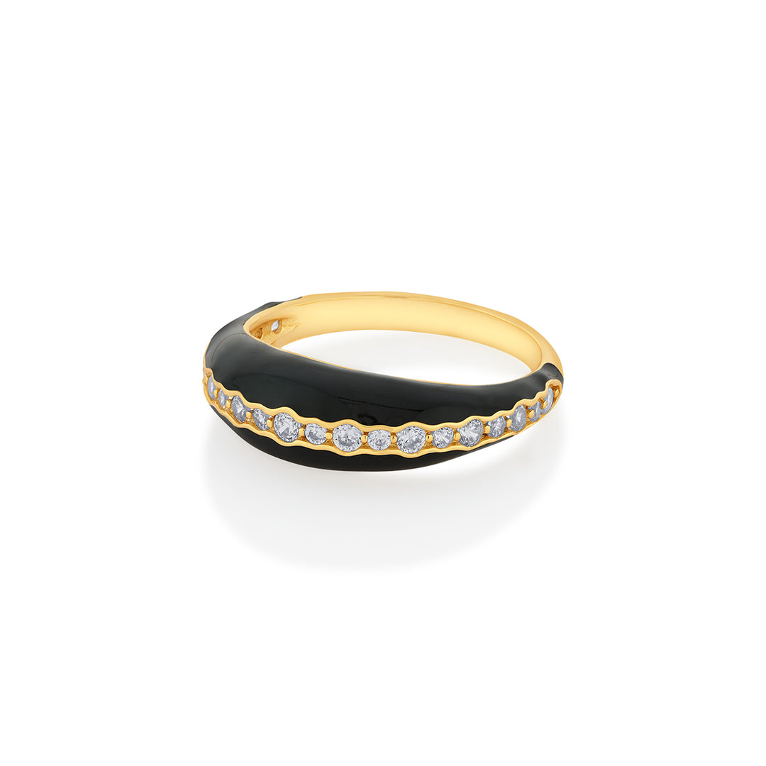 Ebony Sparkle Ring - Isharya | Modern Indian Jewelry