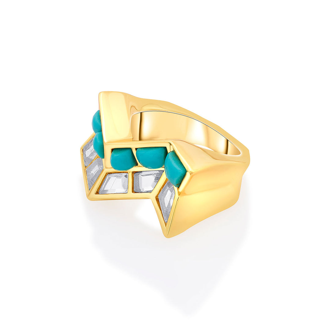 Glow Turquoise Zigzag Ring
