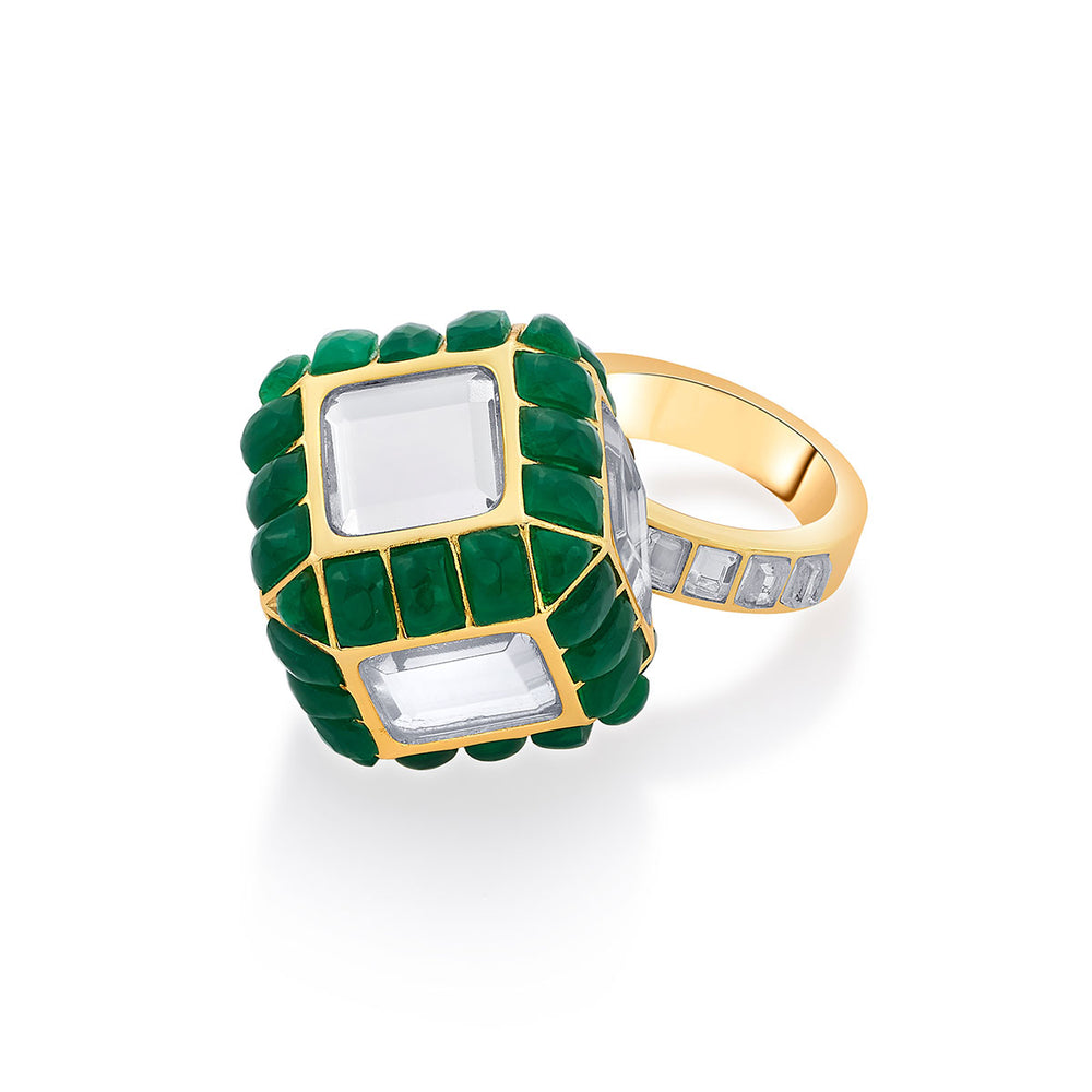 Amuse Hydro Emerald Dice Ring