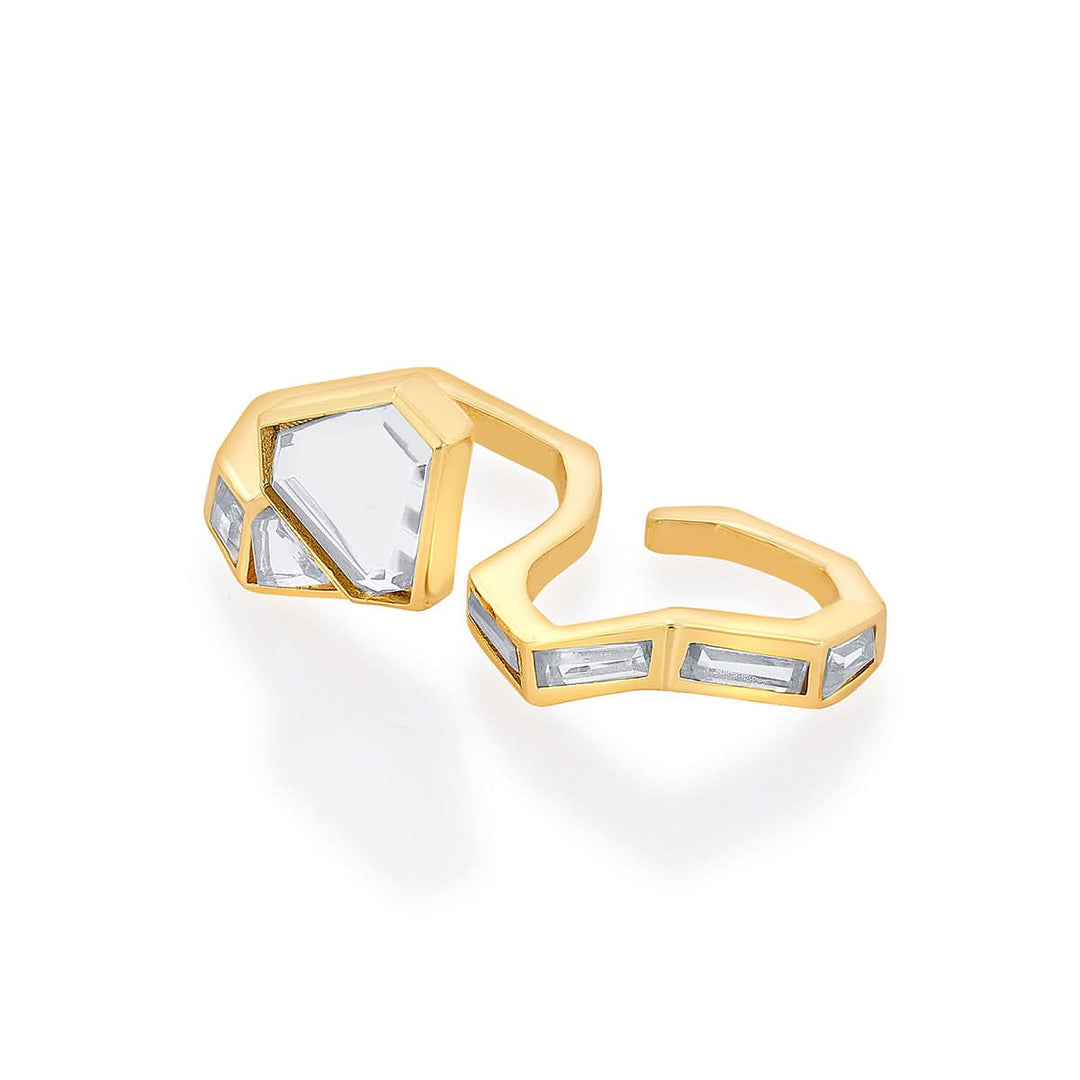 Dazzle Two-Finger Snake Open Ring