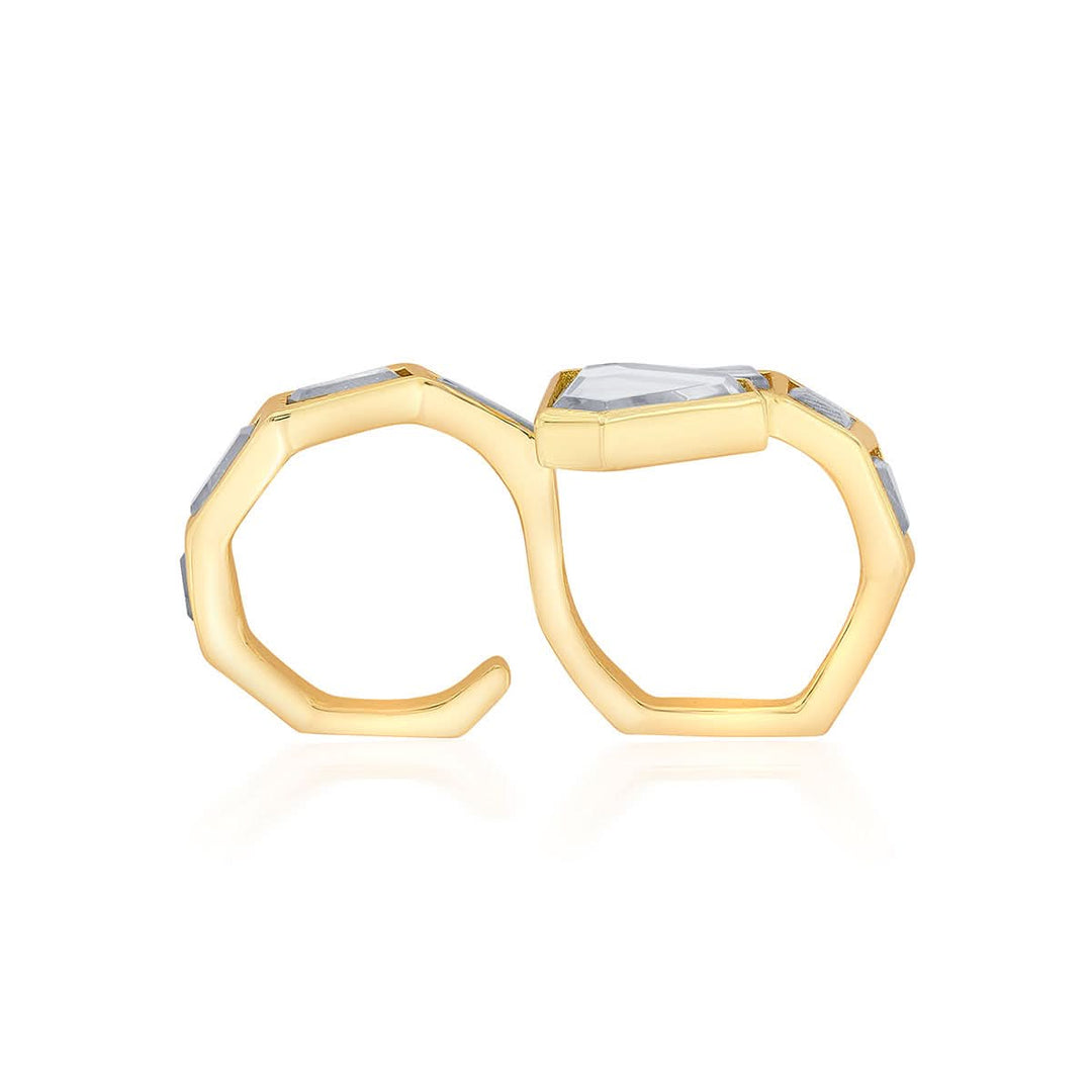 Dazzle Two-Finger Snake Open Ring