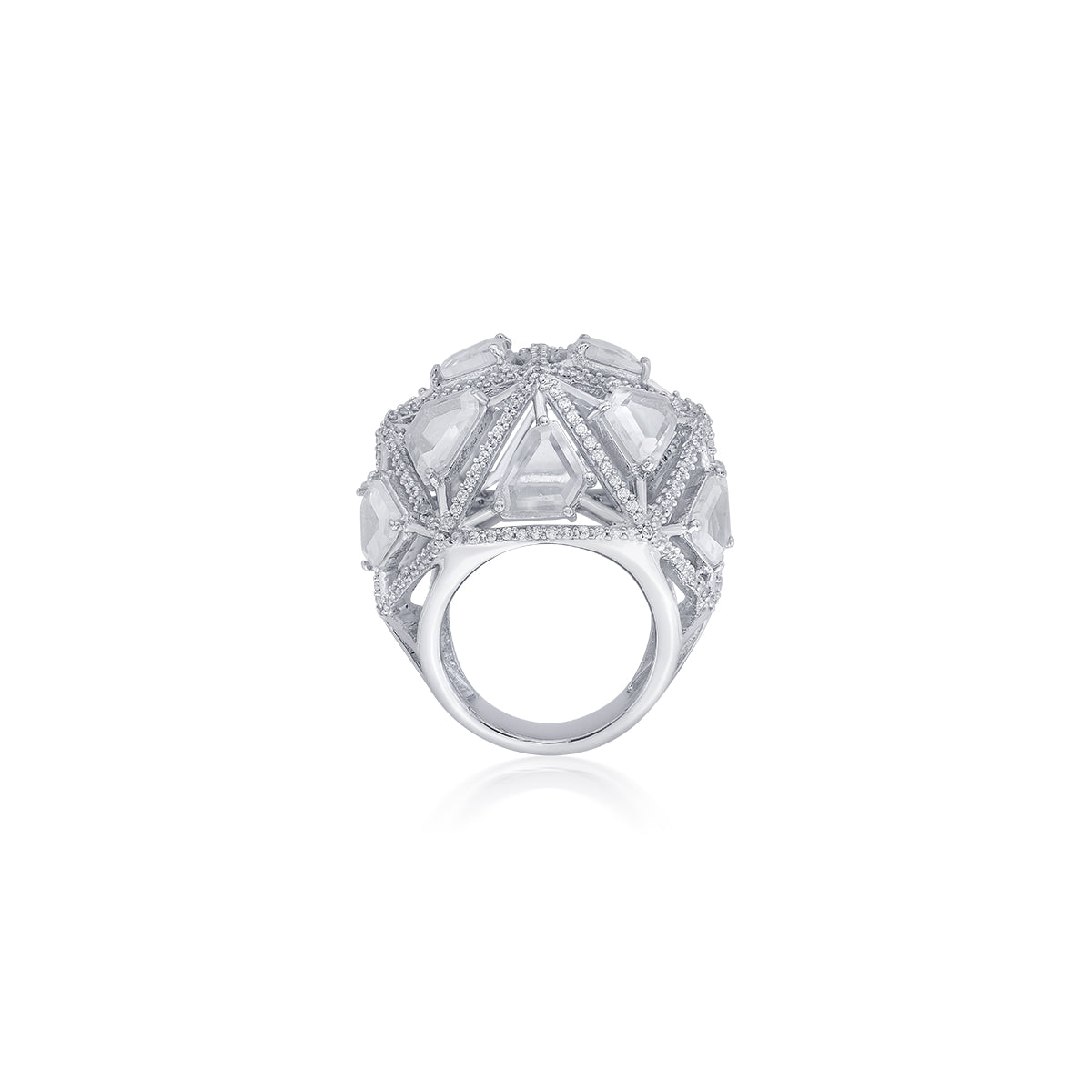 Bahamas 925 Silver Dome Ring - Isharya | Modern Indian Jewelry