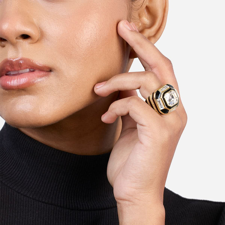 Optic Crystal Enamel Ring