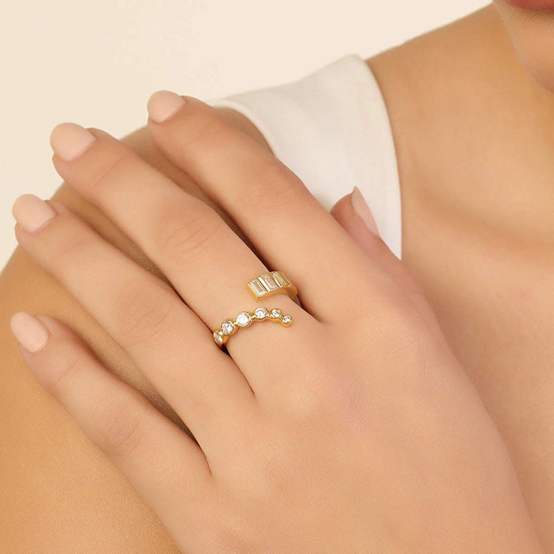 Sonakshi Sinha Abstract Stackable Open Ring