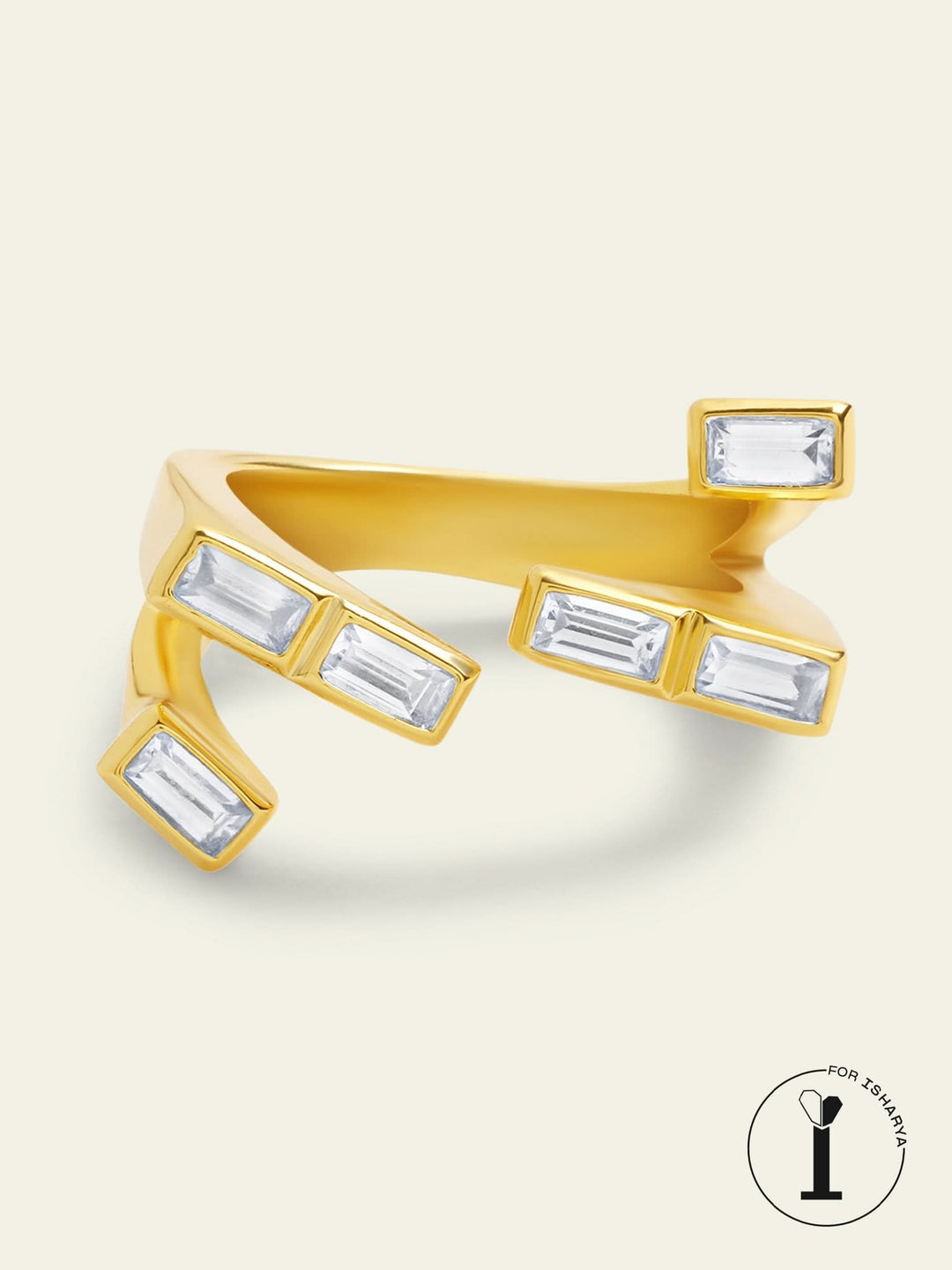 Gold CZ Open Ring
