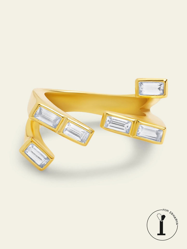 Gold CZ Open Ring