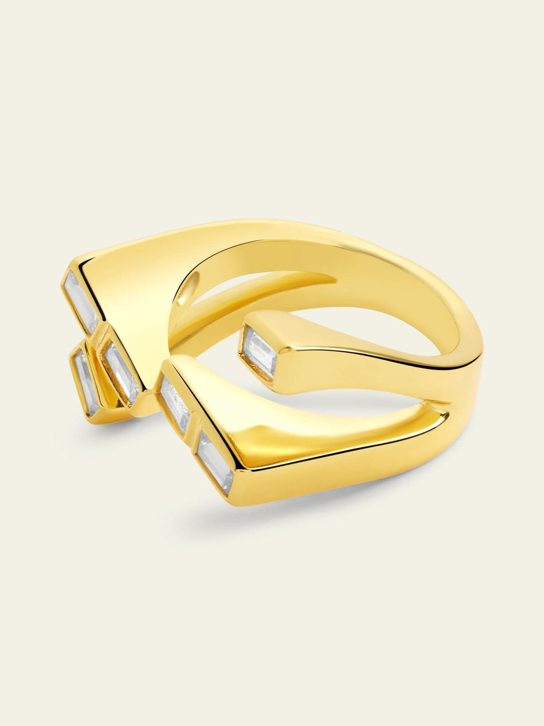 Gold CZ Open Ring