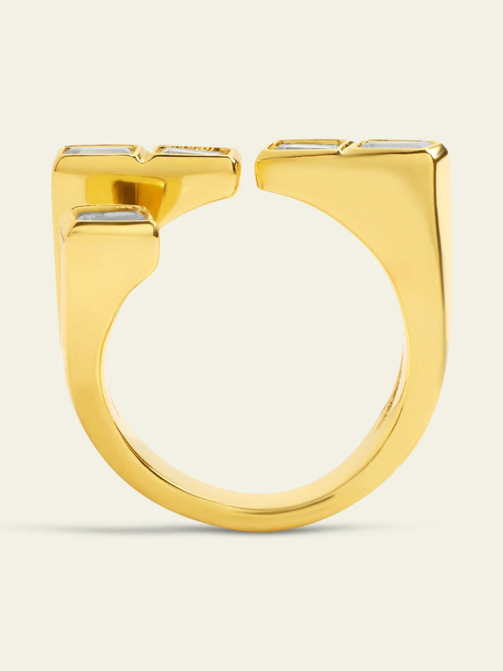 Gold CZ Open Ring