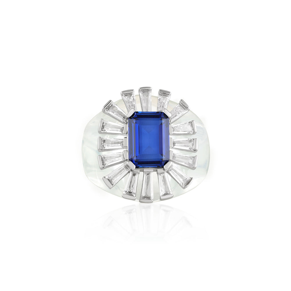 Bombe Blue Corumdum Cocktail Ring