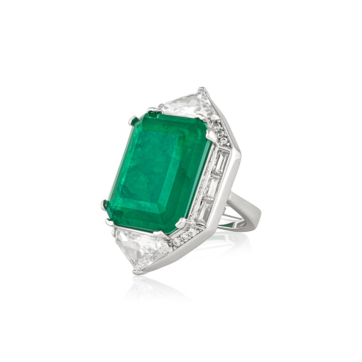 Doublet Dark Emerald Cocktail Ring