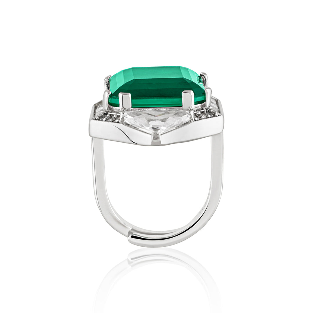 Doublet Dark Emerald Cocktail Ring