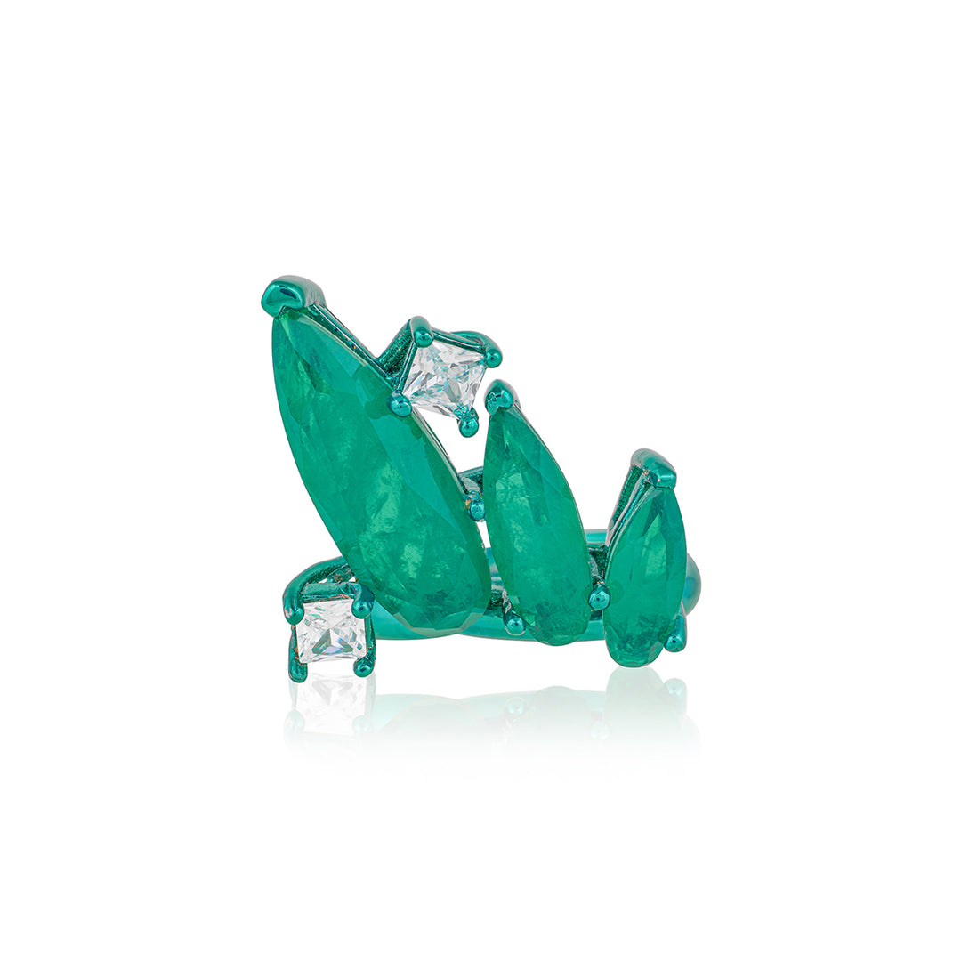 Emerald Flame Cocktail Ring