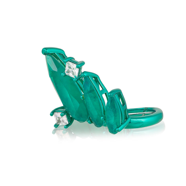 Emerald Flame Cocktail Ring