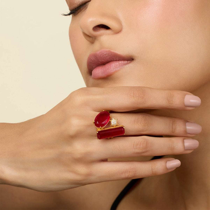 Ruby Rossette Open Statement Ring
