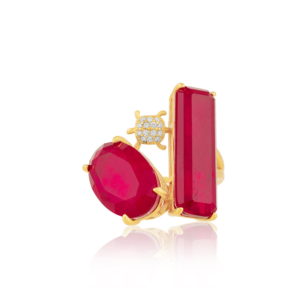 Ruby Rossette Open Statement Ring