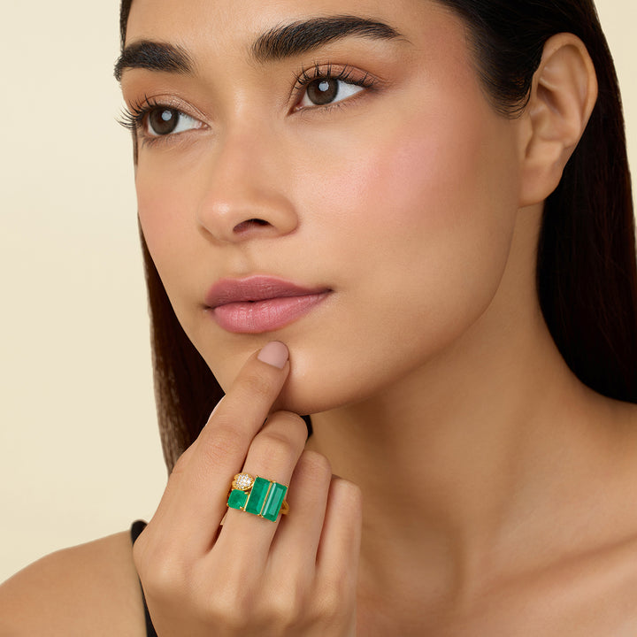 Emerald Dreams Cocktail Ring