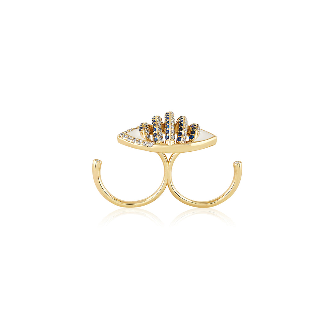 Eyelet Party Two-Finger Ring