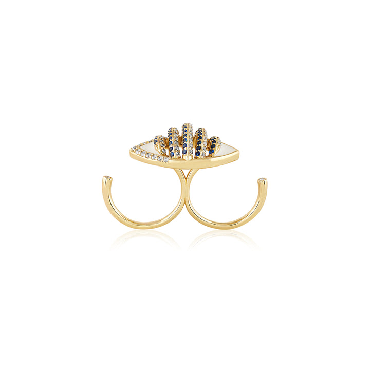 Eyelet Party Two-Finger Ring