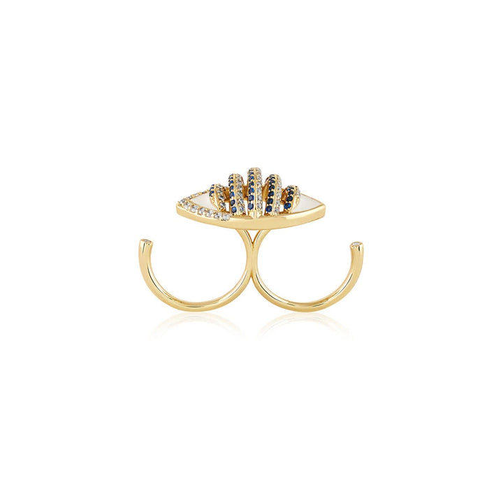 Eyelet Party Two-Finger Ring