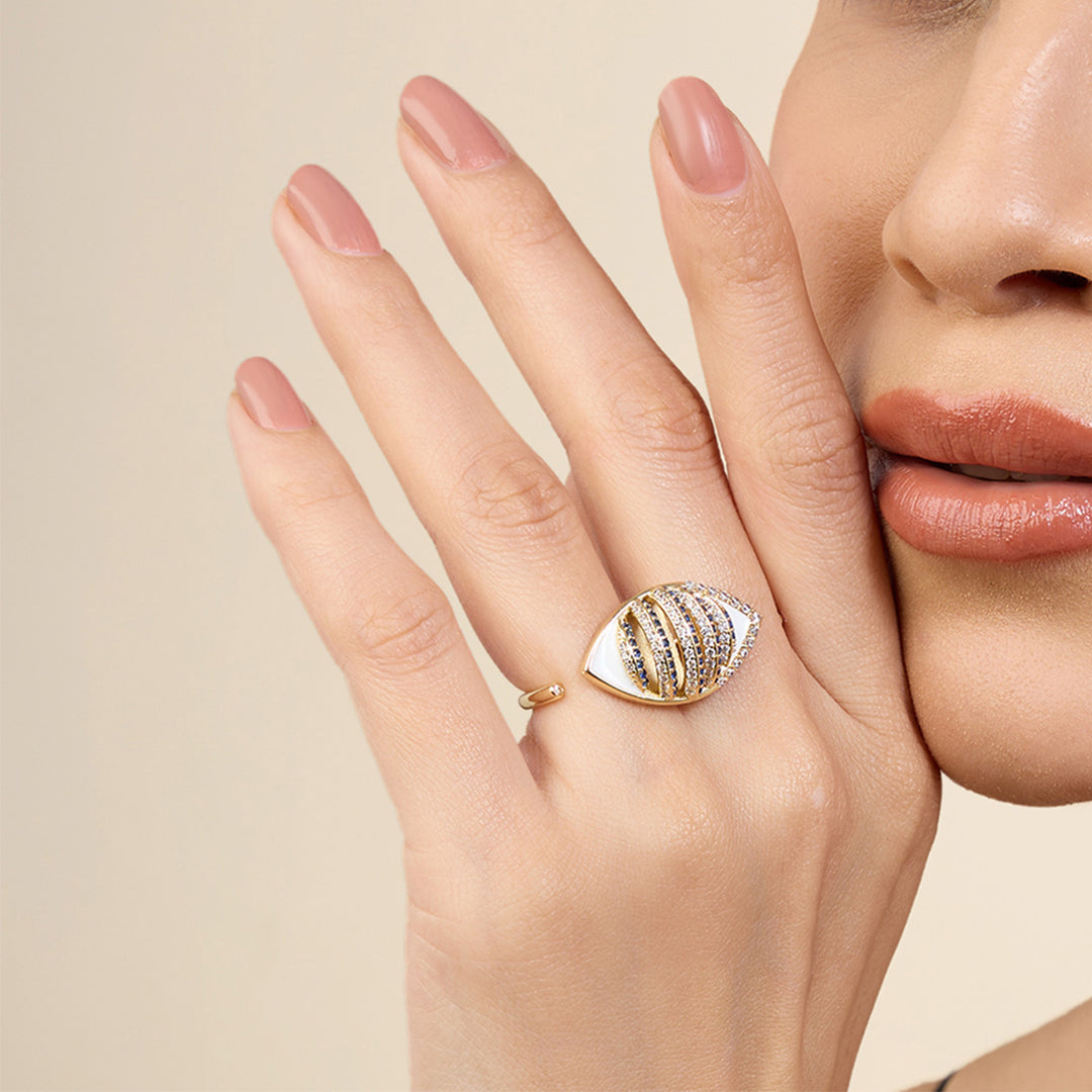 Eyelet Party Two-Finger Ring