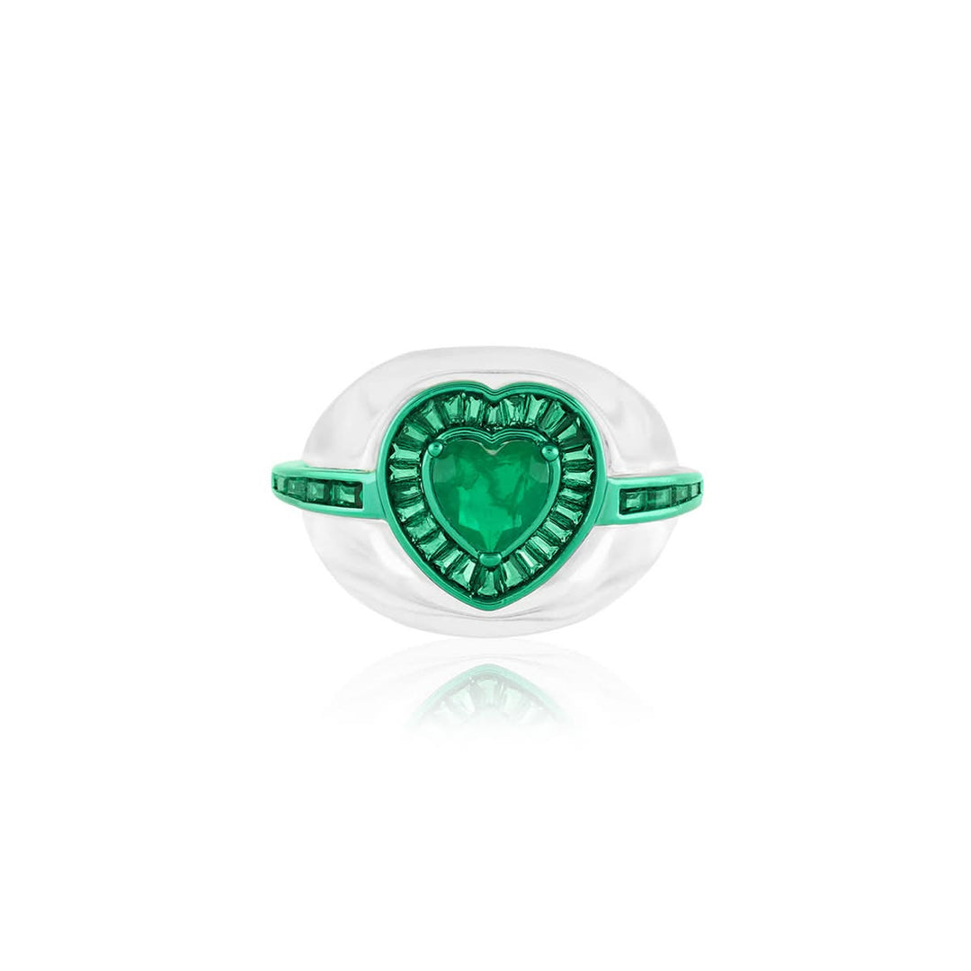 Emerald Heart Statement Ring