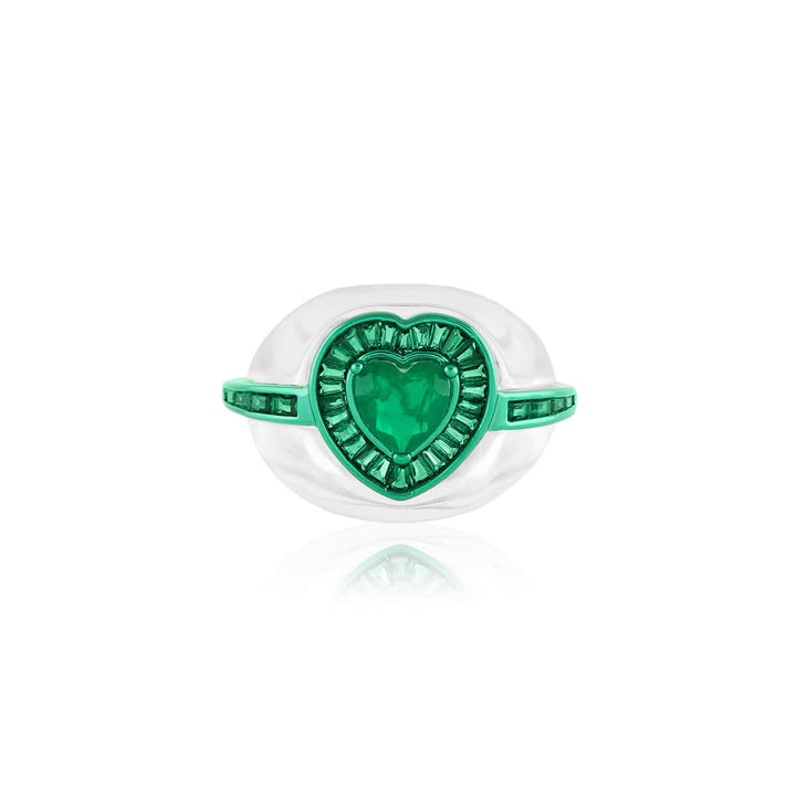 Emerald Heart Statement Ring