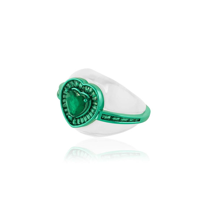 Emerald Heart Statement Ring