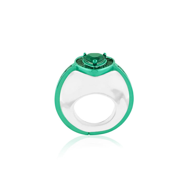 Emerald Heart Statement Ring