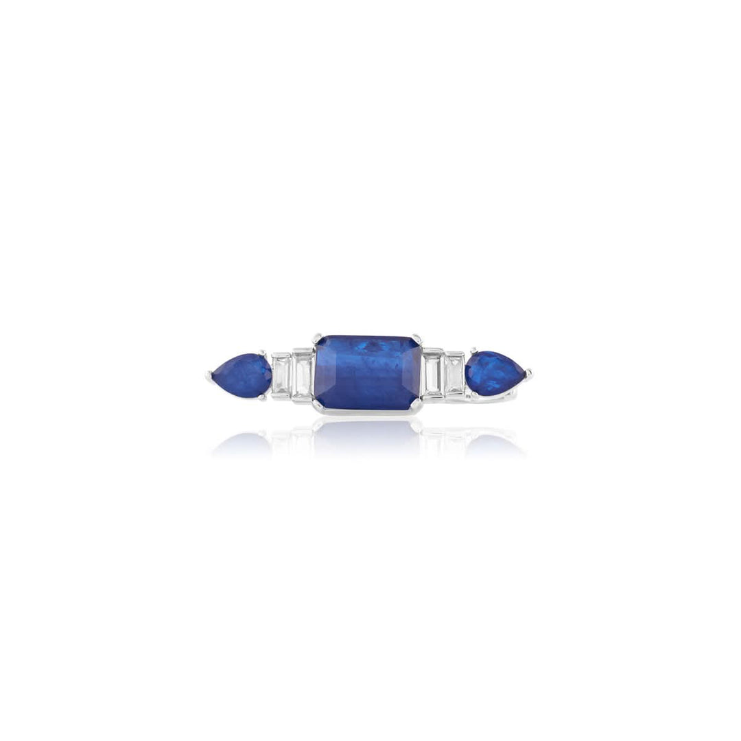 Sapphire Embrace Two-Finger Ring