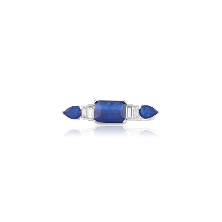 Sapphire Embrace Two-Finger Ring