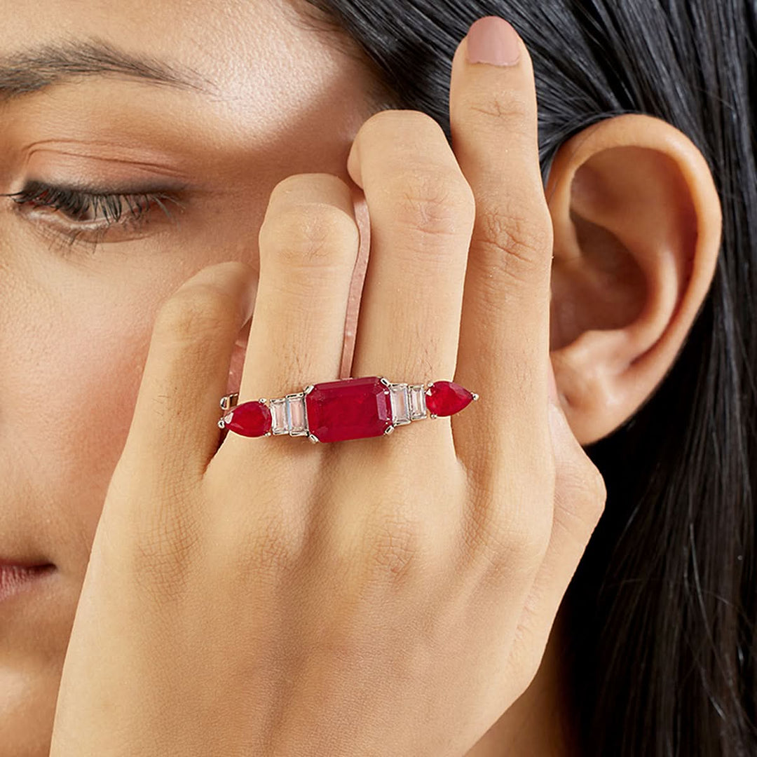 Ruby Embrace Two-Finger Ring