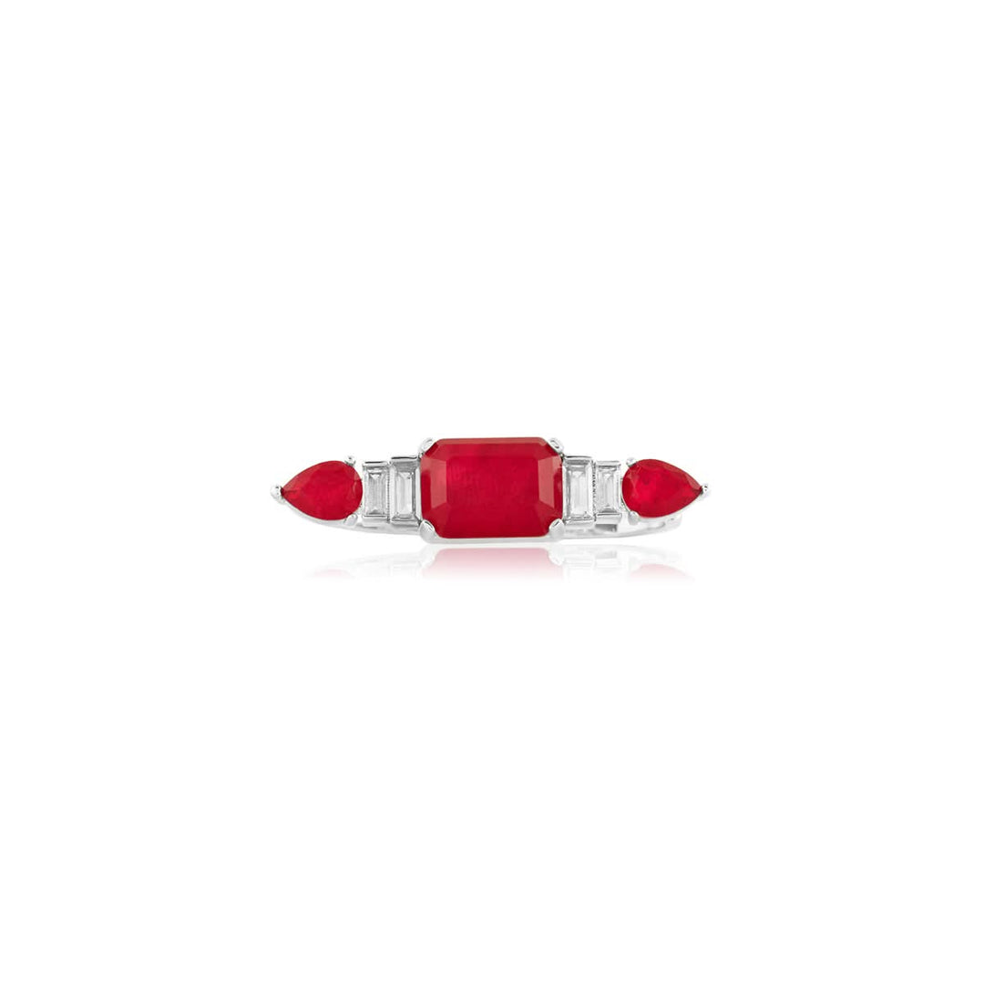 Ruby Embrace Two-Finger Ring