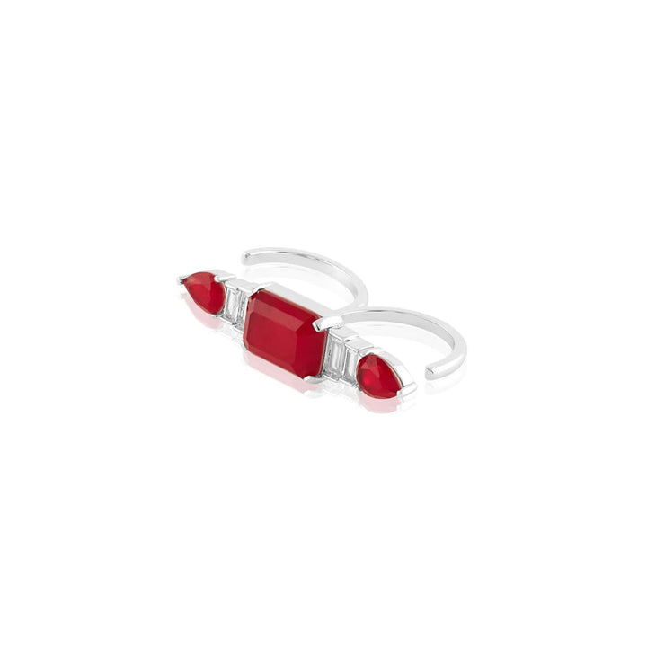 Ruby Embrace Two-Finger Ring