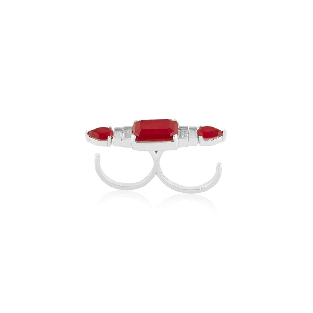 Ruby Embrace Two-Finger Ring