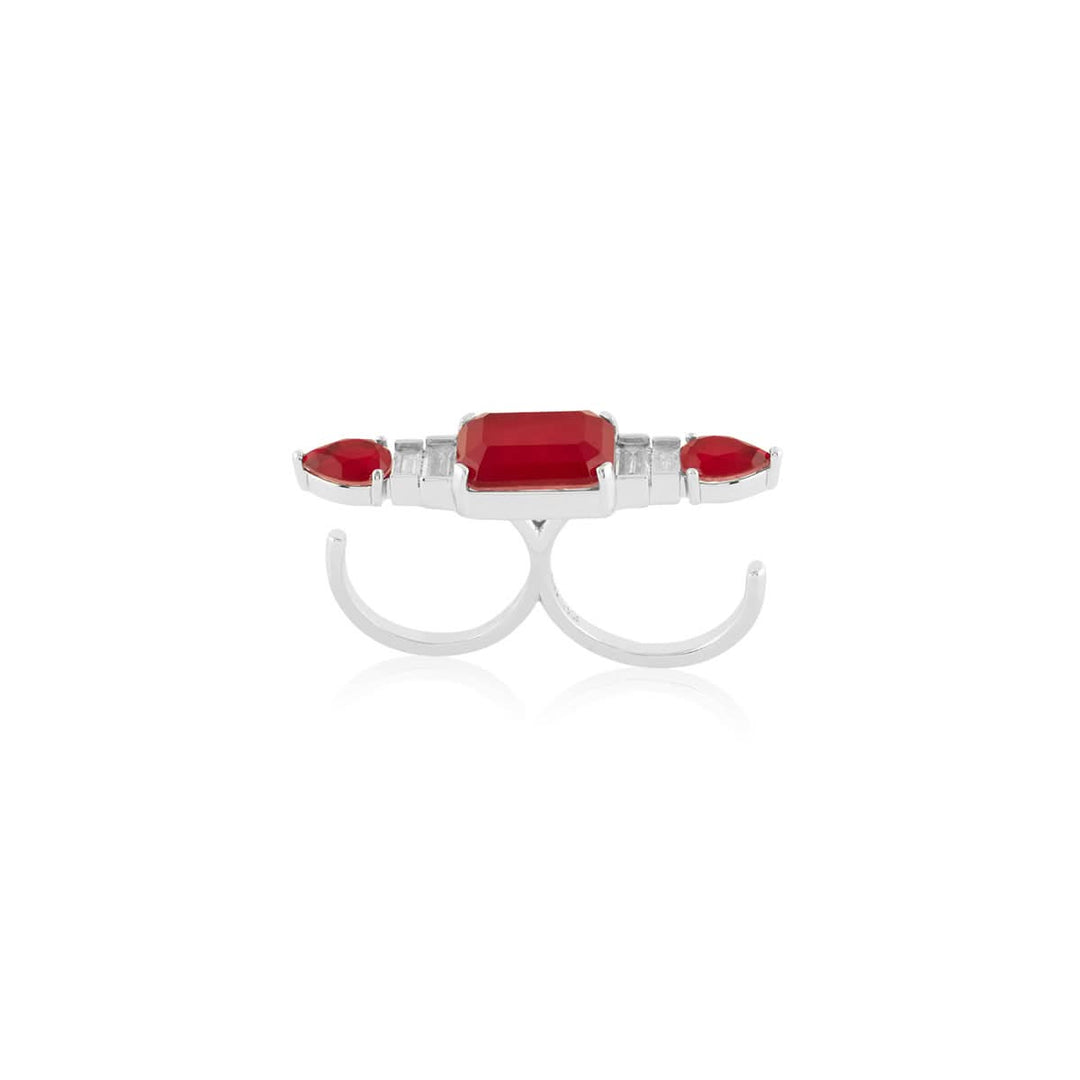 Ruby Embrace Two-Finger Ring