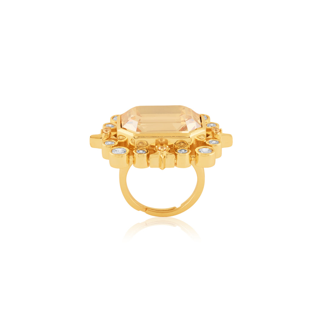 Golden Lyric Statement Ring
