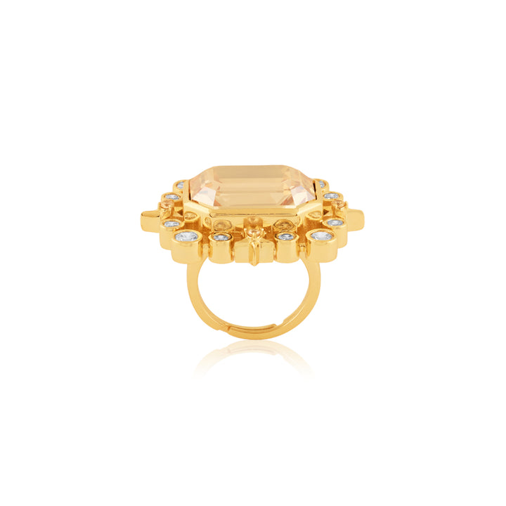 Golden Lyric Statement Ring