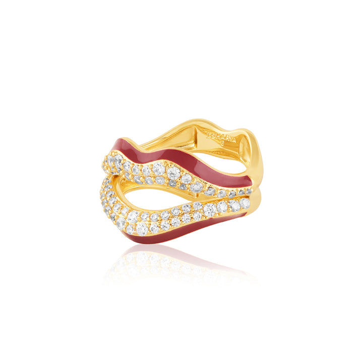 Obscura Lip Ring In 18Kt Gold Plated
