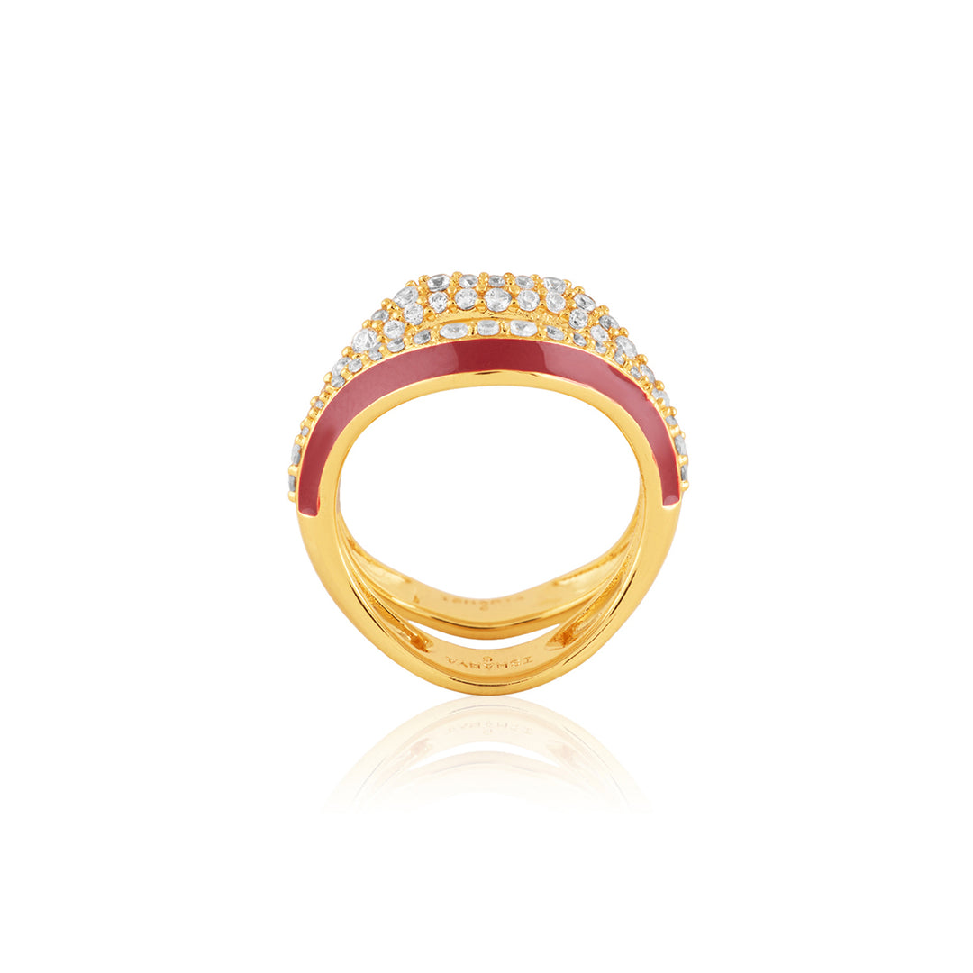 Obscura Lip Ring In 18Kt Gold Plated