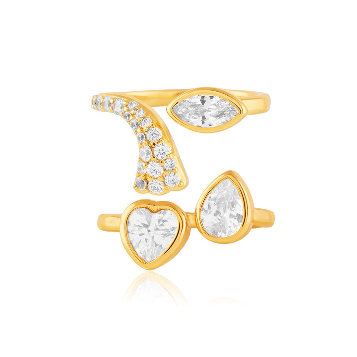 Dalienne Statement Ring In 18Kt Gold Plated