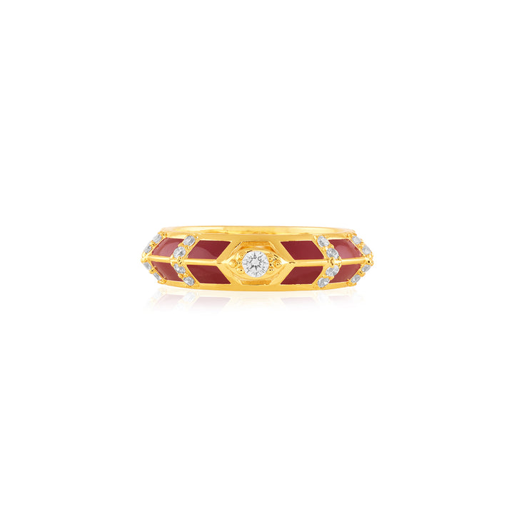 Kahlista Red Ring In 18Kt Gold Plated