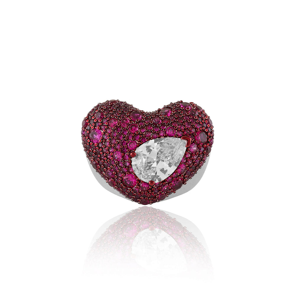 Rosy Ruby Heart Ring