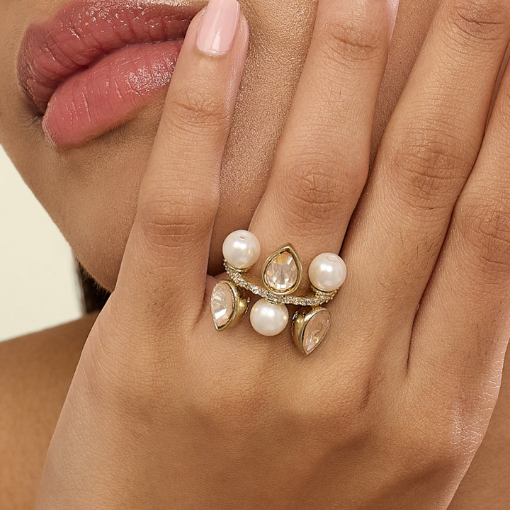 Polki Maribelle Pearl Ring