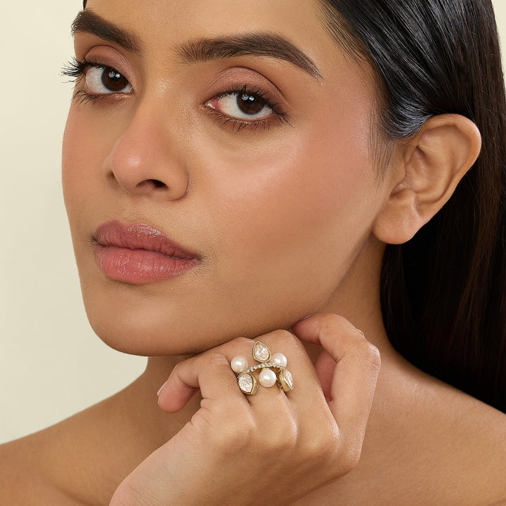 Polki Maribelle Pearl Ring