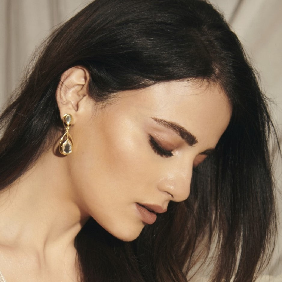 Ayaana Petite Drop Libra Earrings - Isharya | Modern Indian Jewelry