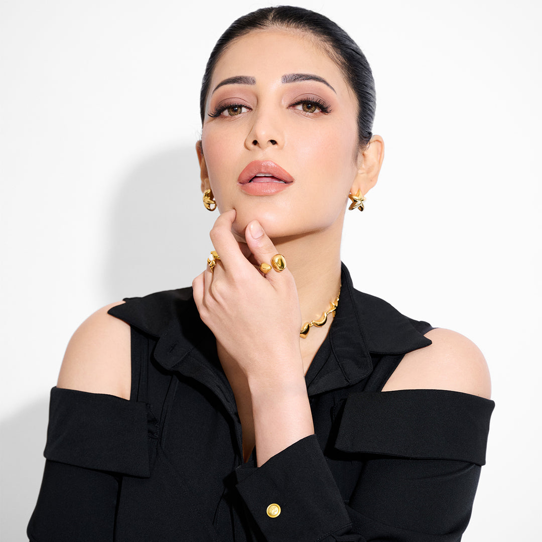 Shruti Hassan Gold Star Studs