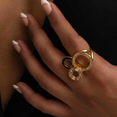 Stan Circle Ring - Isharya | Modern Indian Jewelry
