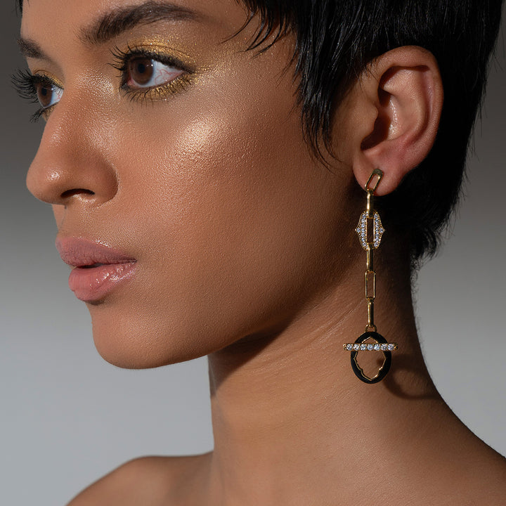 Sliving Long Drop Earrings - Isharya | Modern Indian Jewelry