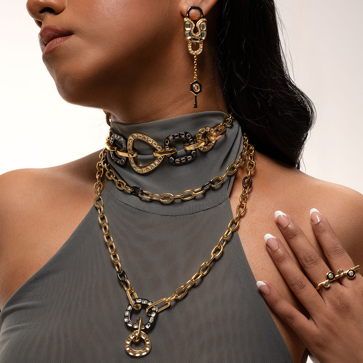 Stan Statement Link Necklace - Isharya | Modern Indian Jewelry